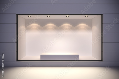 Bild auf Leinwand 3d store front with big windows