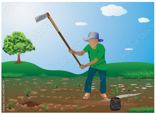 the agriculturist in farm vector design