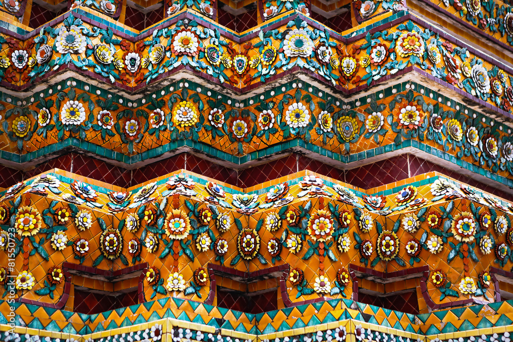 ceramic decorative elements of the Buddhist temple