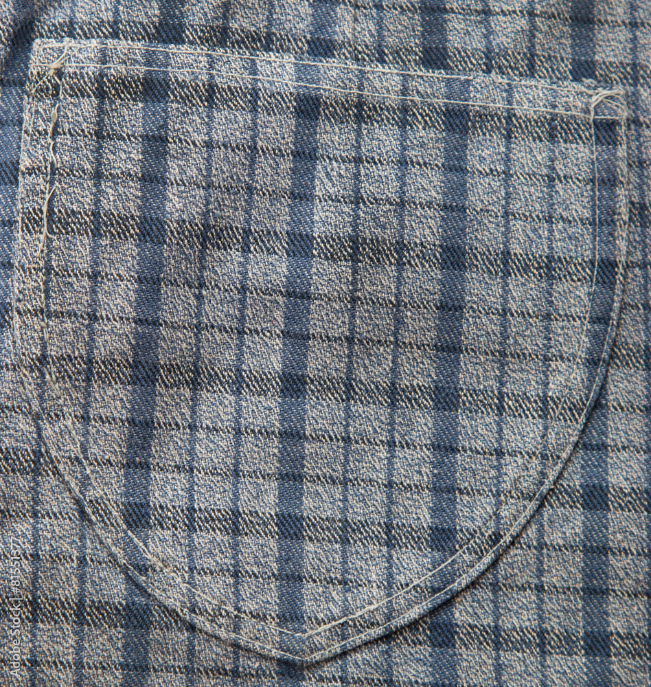 gray-blue material with a pocket gray-blue material with a pocket