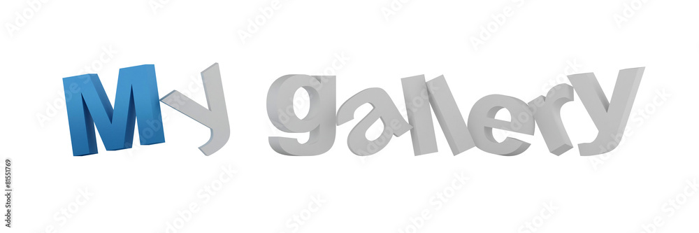 My gallery isolated 3D text with colored M My gallery isolated 3D text with colored M