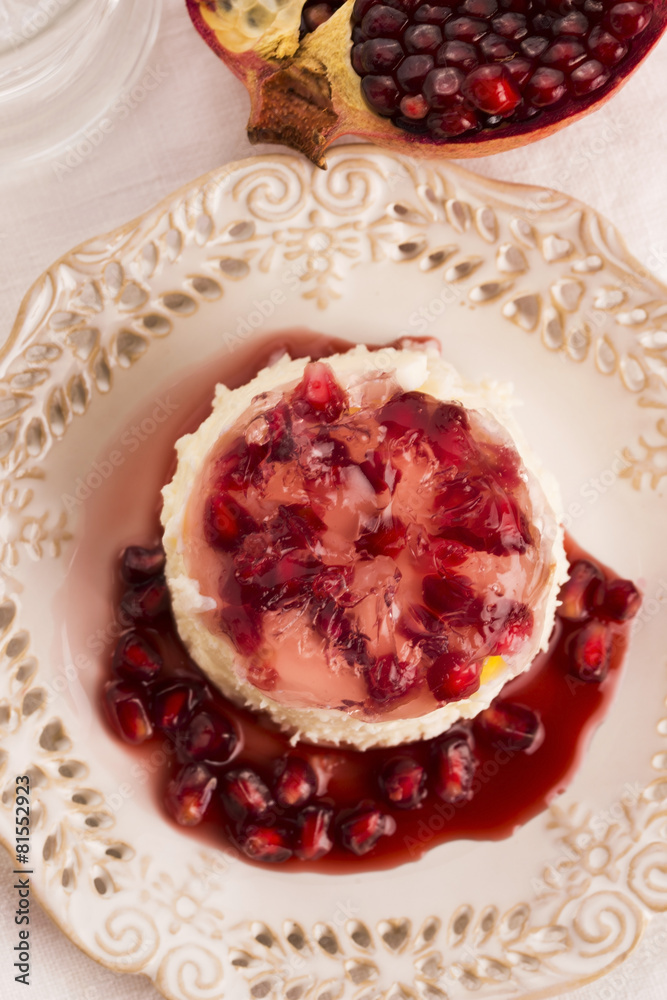 coconut panna cotta dessert with pomegranate coconut panna cotta dessert with pomegranate