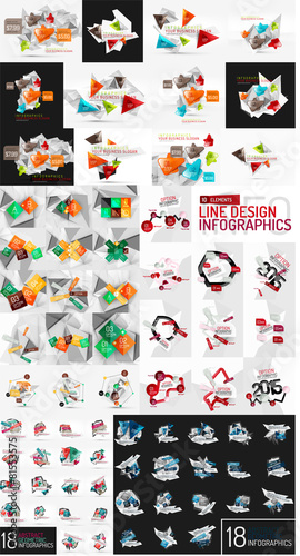 Vector mega set of modern business infographic templates