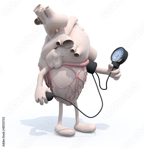 heart with arms and legs measure blood pressure