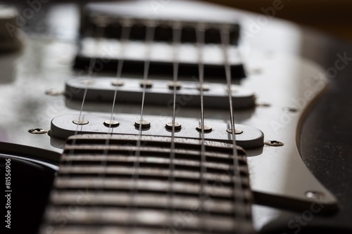 Close up of electric guitar element