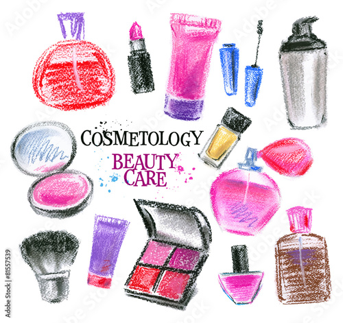 beauty salon vector logo design template. perfume, lipstick or