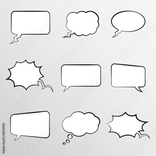 Set of comic style thought bubbles