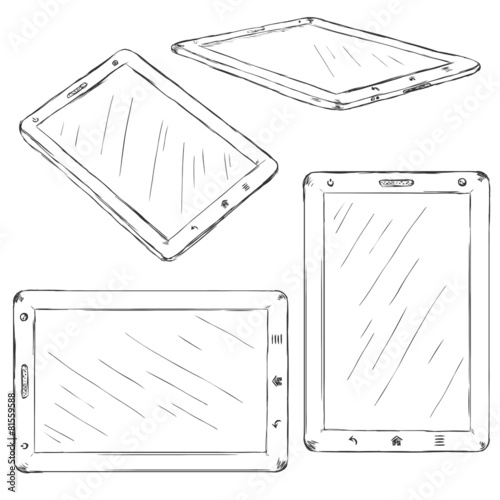 Vector Set of Sketch Tablet PC