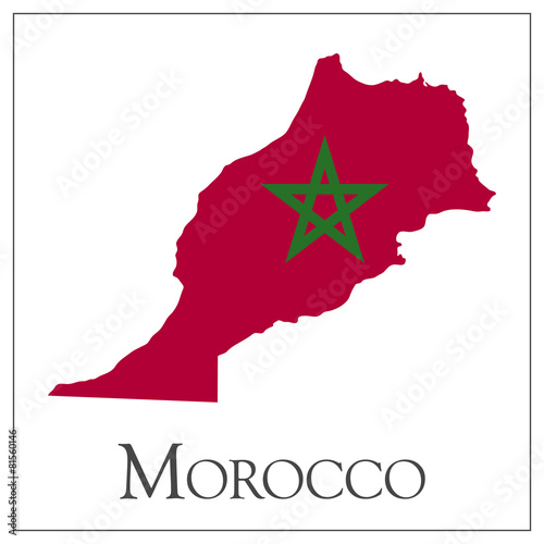 Morocco flag map