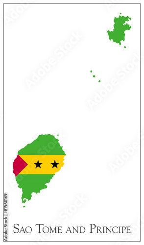 Sao Tome and Principe flag map