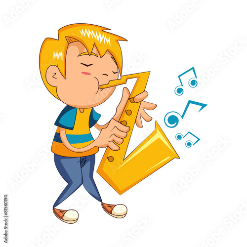 Child playing sax