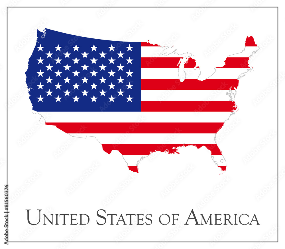 USA flag map USA flag map