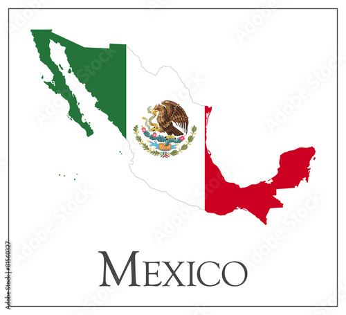Mexico flag map