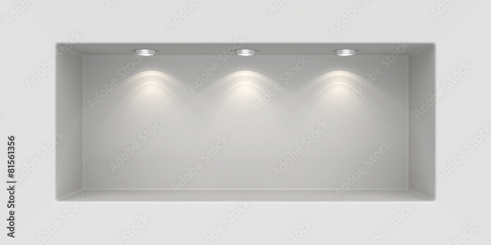 Fototapeta premium Niche in the wall with light sources.