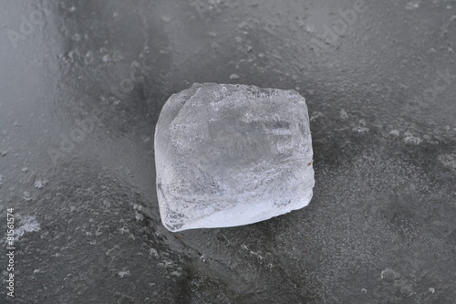 Broken pieces of ice on an ice floe.
