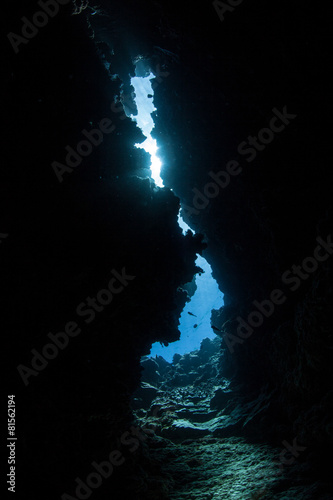 Narrow Underwater Crevice