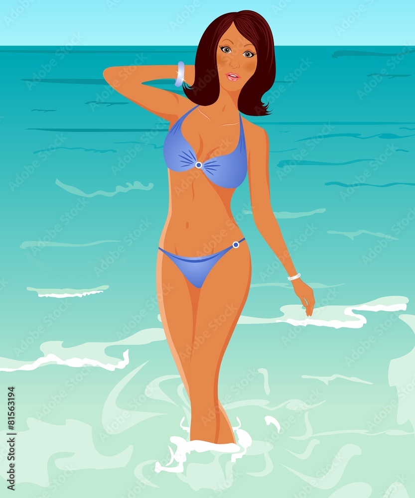 pretty suntanned girl on beach pretty suntanned girl on beach