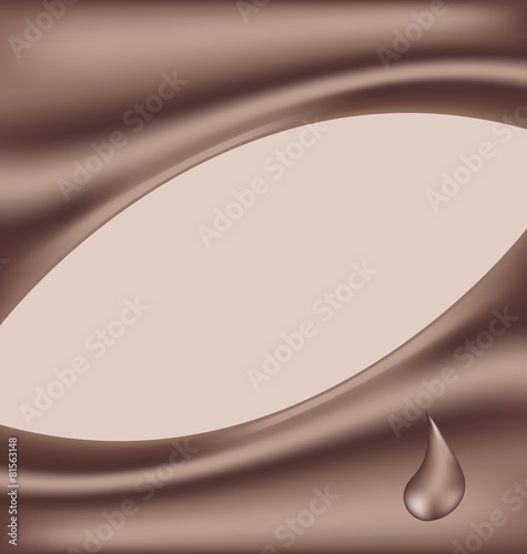 Abstract chocolate wavy background with drop