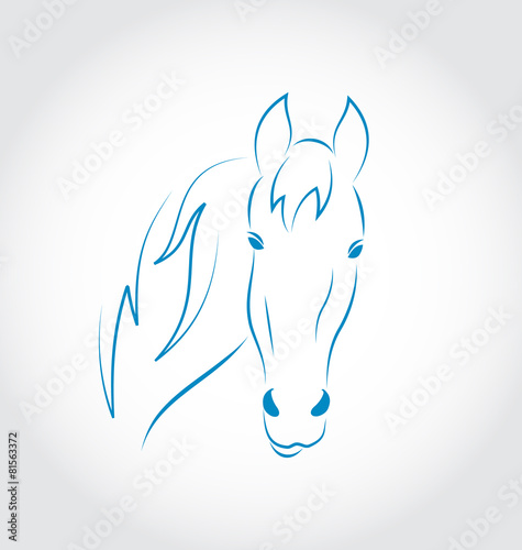 Hand drawn head horse isolated on white background