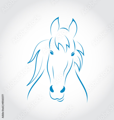 Symbol outline head horse isolated on white background