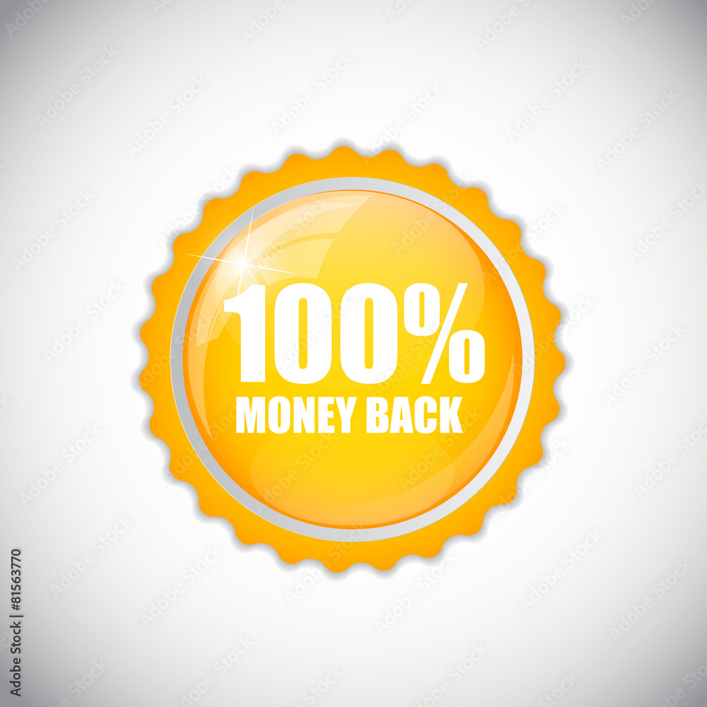 100% Money Back Golden Label Vector Illustration 100% Money Back Golden Label Vector Illustration