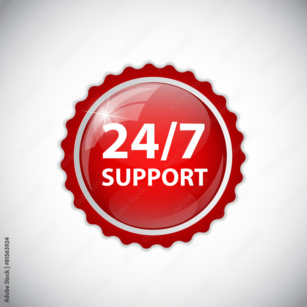 Vector 24/7 SUPPORT Sign, Label Template Vector 24/7 SUPPORT Sign, Label Template