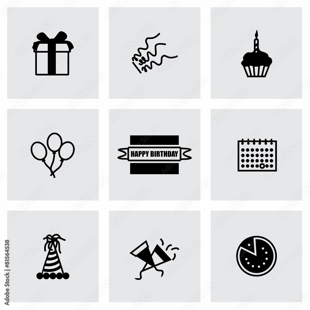 Naklejka premium Vector Birthaday icon set