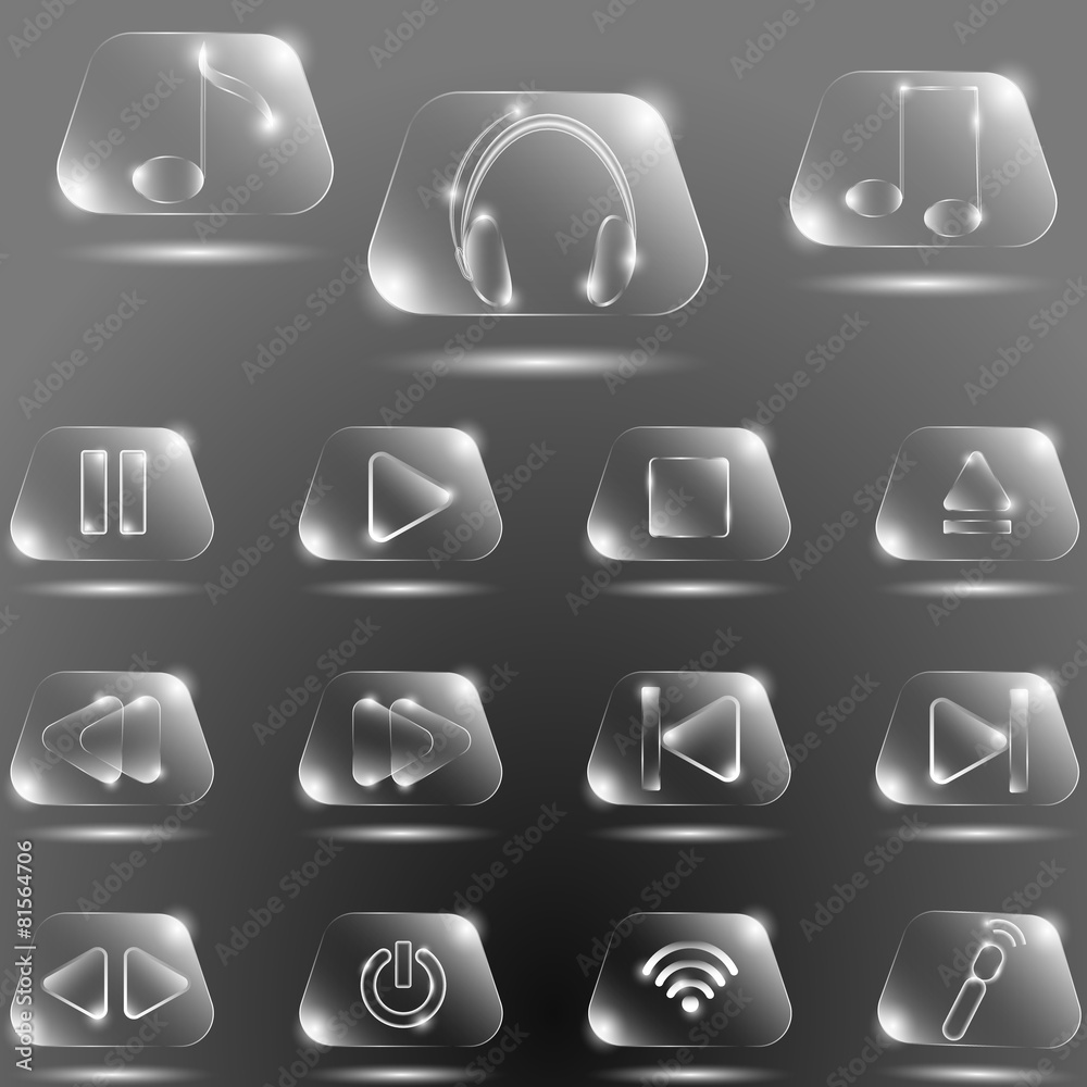 Glass music buttons