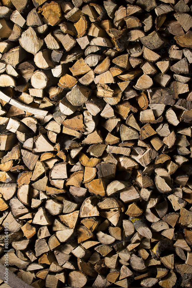 firewood / Dry firewood in a pile for furnace kindling firewood / Dry firewood in a pile for furnace kindling