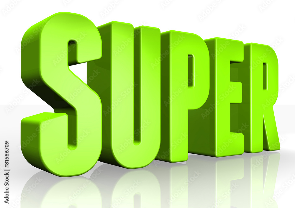 3D super text on white background 3D super text on white background