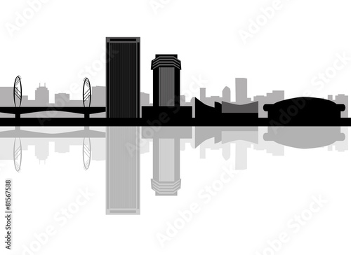 Wichita Kansas city skyline vector silhouette illustration