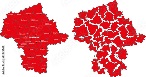 Mazowieckie voivodship map photo