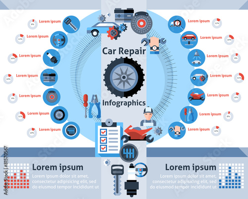 Car Repair Infographics Set