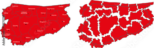 Map of the Warmia and Mazury