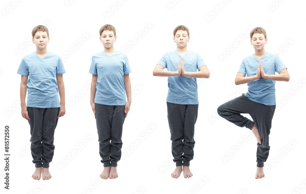 Young boy doing yoga Young boy doing yoga