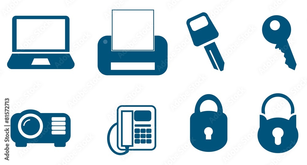 Communication et sécurité en 8 icônes Communication et sécurité en 8 icônes