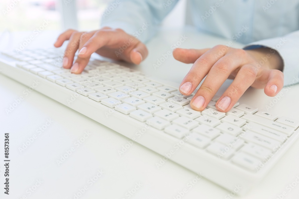 Network. Female office worker typing on the keyboard Network. Female office worker typing on the keyboard