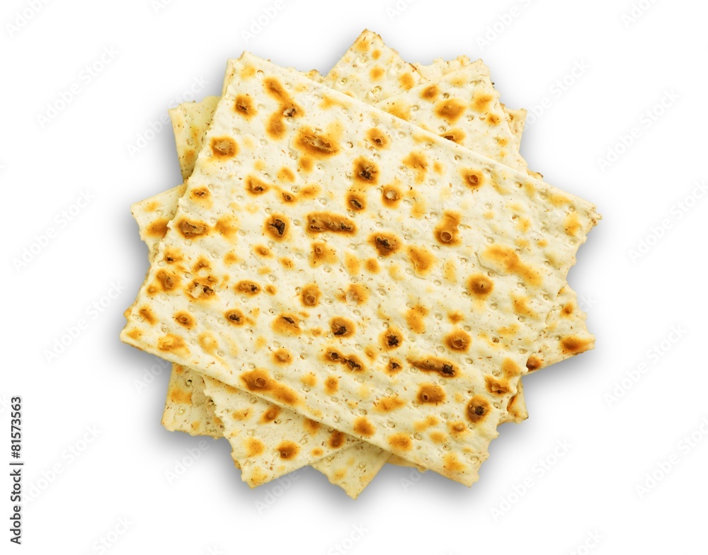Matza. Matzo (or matzah) is bread traditionally eaten by Jews