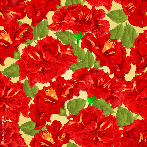 Seamless texture red hibiscus vector