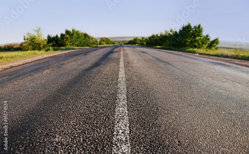 asphalt road in summer day