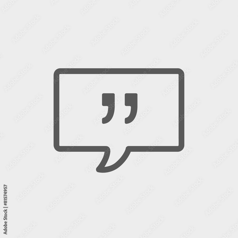Speech bubble with punctuation symbol thin line icon