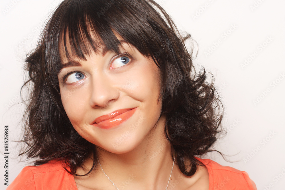 Fototapeta premium Beautiful young surprised woman.