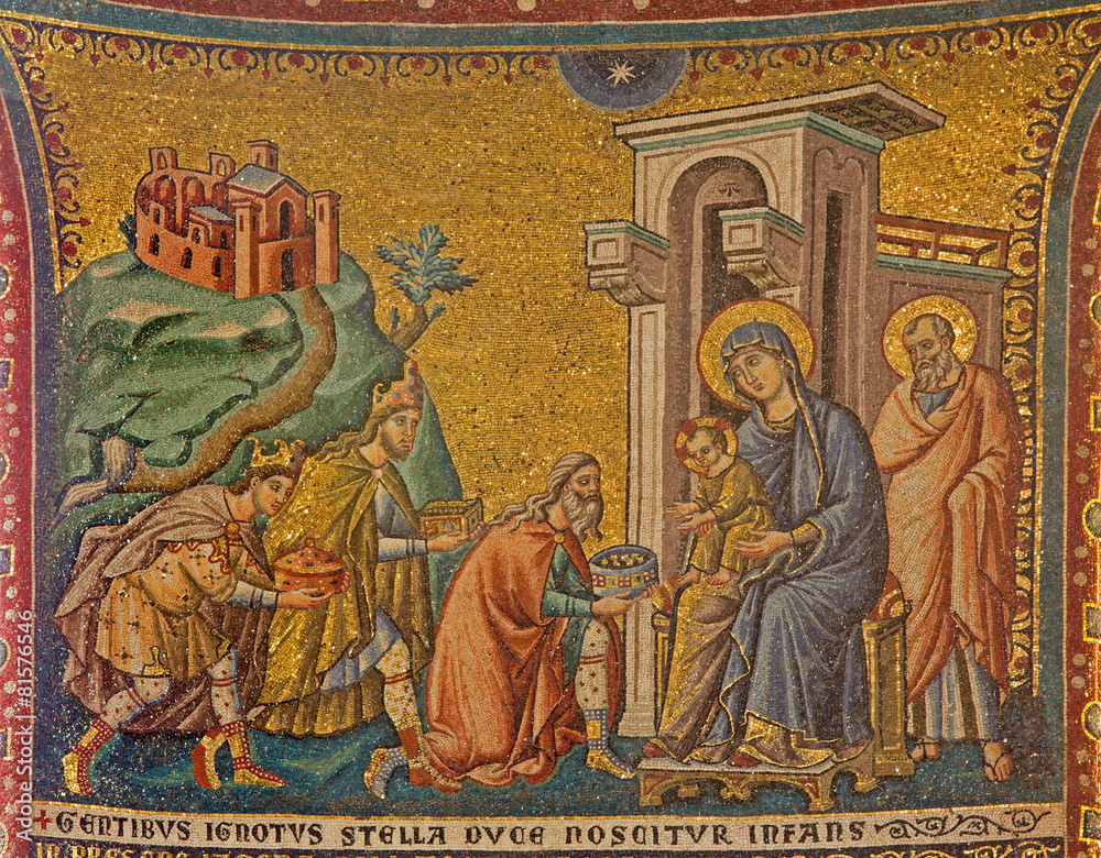 ROme - Three Magi mosaic - Basilica di Santa Maria in Trastevere