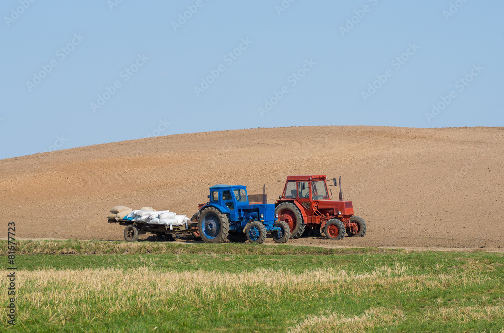 Fototapeta premium Two tractors