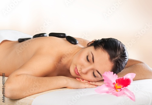 Aging. Picture of beautiful woman in spa salon