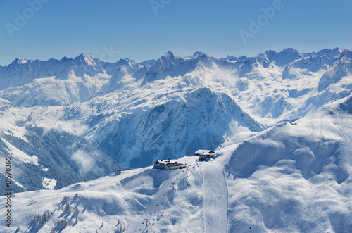 Montafon Alpen Silvretta Schnee Skigebiet Nova Stoba Hütte photo
