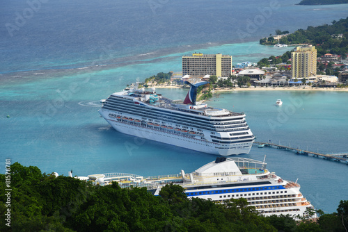 Cruises at Ocho Rios aerial view from top of Mystic Mountain photo