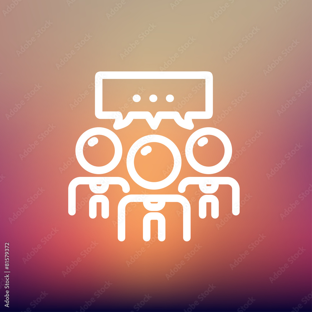 People with chat bubble thin line icon People with chat bubble thin line icon