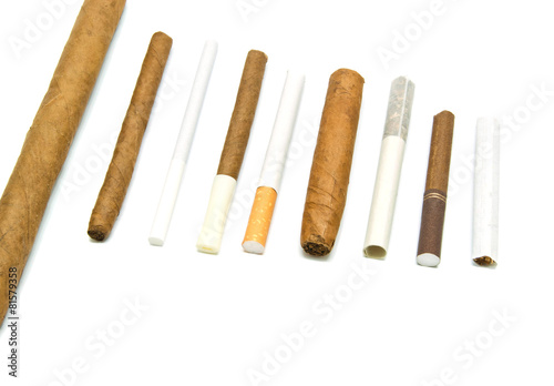 many cigarettes and cigars