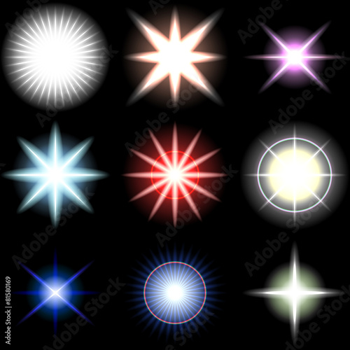 Vector Stars and sparkles - collection of design elements